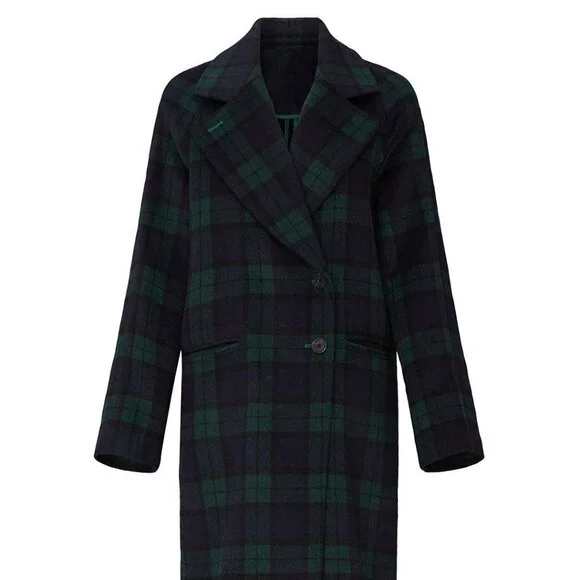 NWT Avec Les Filles Plaid  Raglan Coat Trendy fit - Picture 8 of 9